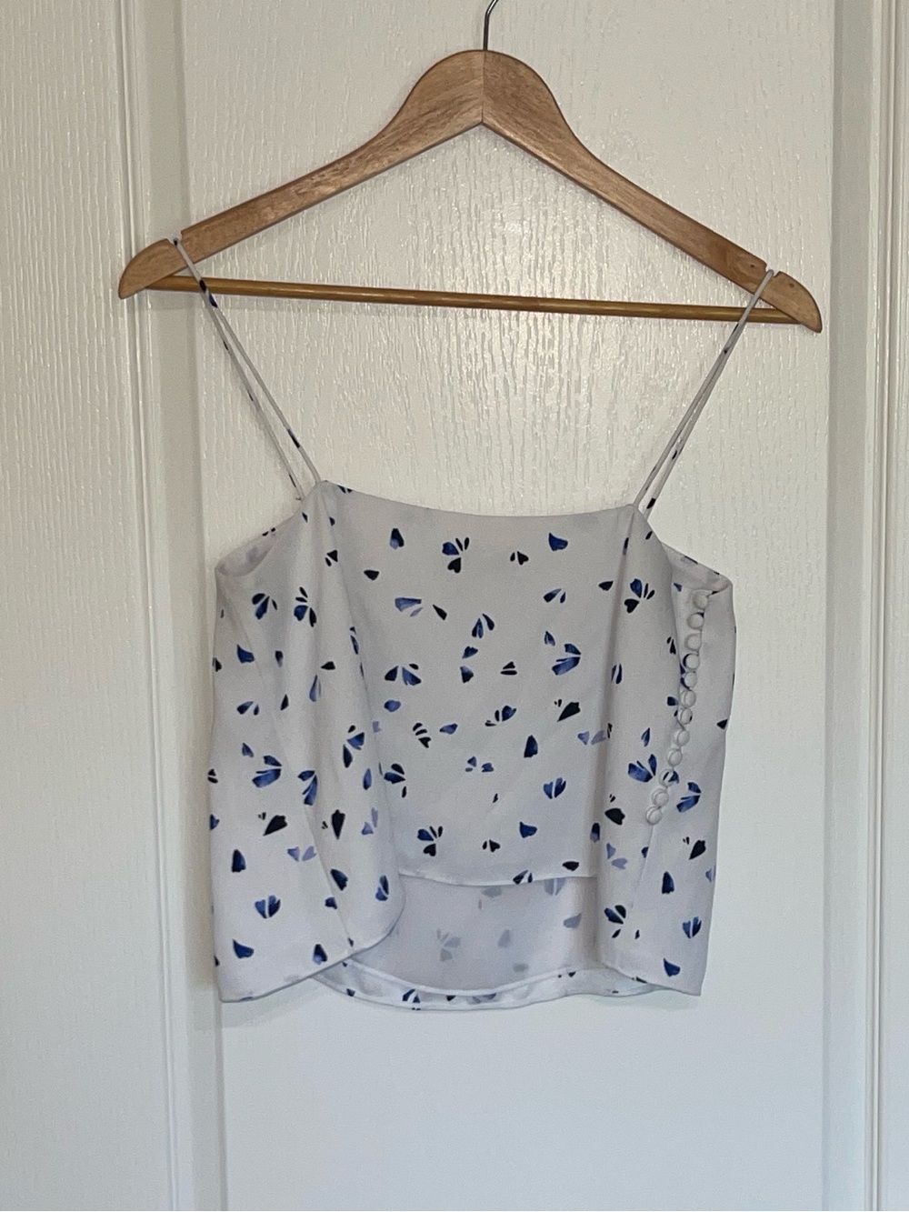 Club Monaco Elyne Camisole Bandeau Neckline White Floral Spaghetti Strap Cami XS - Picture 6 of 7